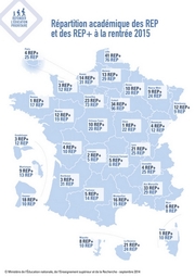 Visuel de la carte des REP et REP+ à la rentrée 2015